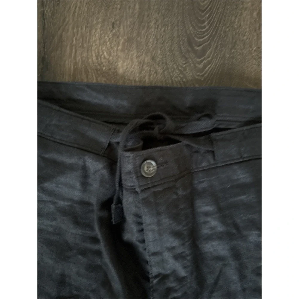 Tasso Elba Island Mens 40x32 100% Linen Black Drawstring Casual Trouser Pants